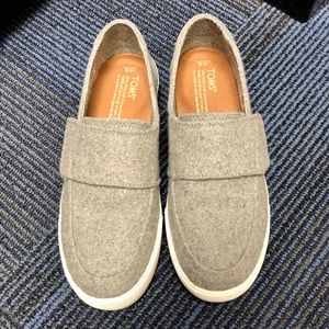TOMS Altair Wool Felt Velcro Slip On Sneakers